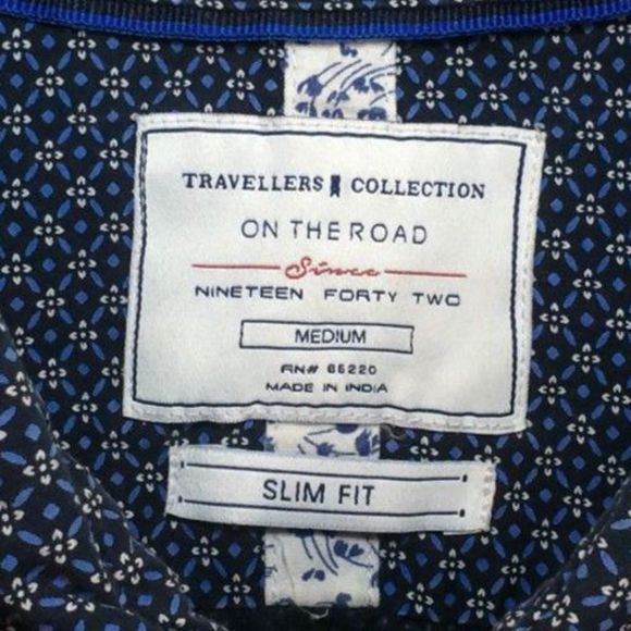 On The Road Travelers Collection Slim Fit Shirt, Blue, Men's, Size Medium - Picture 4 of 4